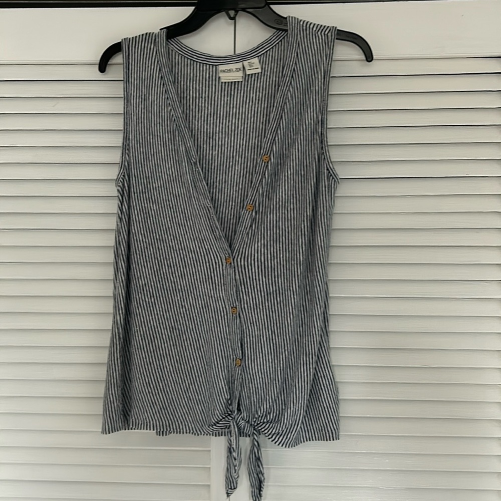 Ladies Navy Striped Top
